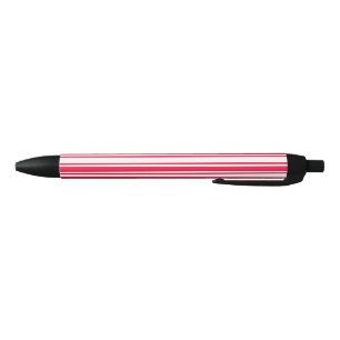 Red and white candy stripes black ink pen