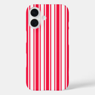 Red and white candy stripes iPhone 16 case