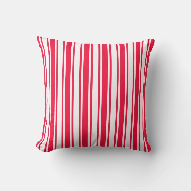 Red and white candy stripes cushion (Front)