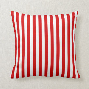 Red and white candy stripes cushion