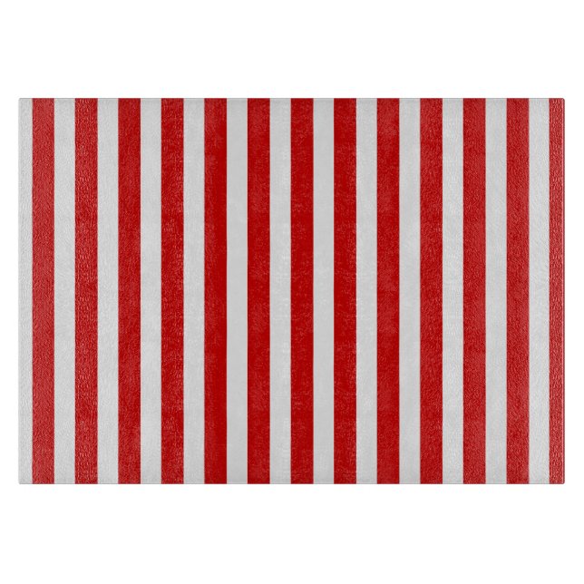 Red and white candy stripes cutting board (Front)