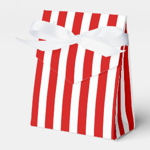 Red and white candy stripes favour box