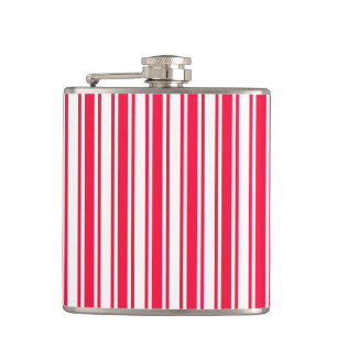 Red and white candy stripes hip flask