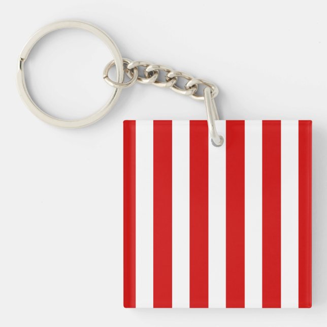 Red and white candy stripes key ring (Front)