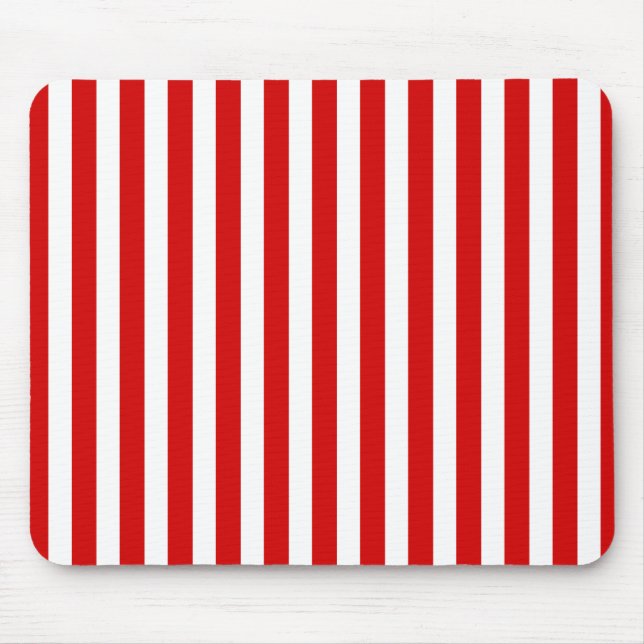 Red and white candy stripes mouse mat (Front)