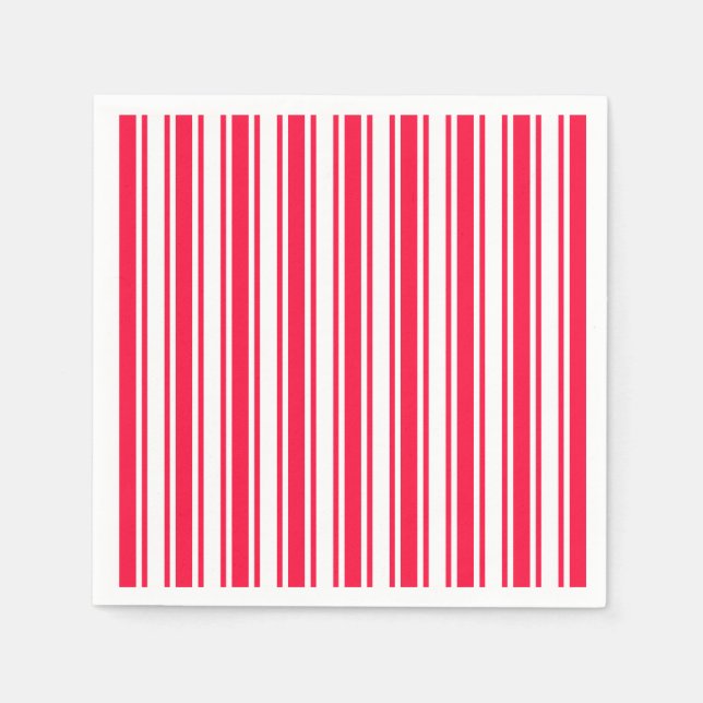 Red and white candy stripes napkin (Front)