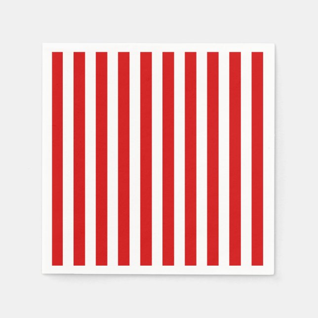 Red and white candy stripes napkin (Front)