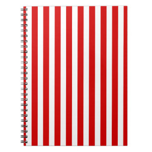 Red and white candy stripes notebook