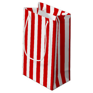 Red and white candy stripes small gift bag