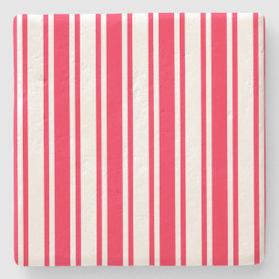 Red and white candy stripes stone coaster