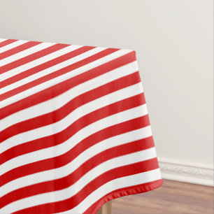 Red and white candy stripes tablecloth