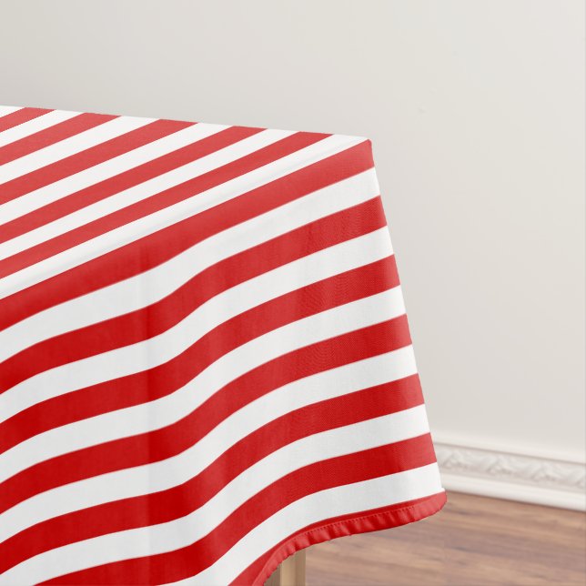 Red and white candy stripes tablecloth (In Situ)