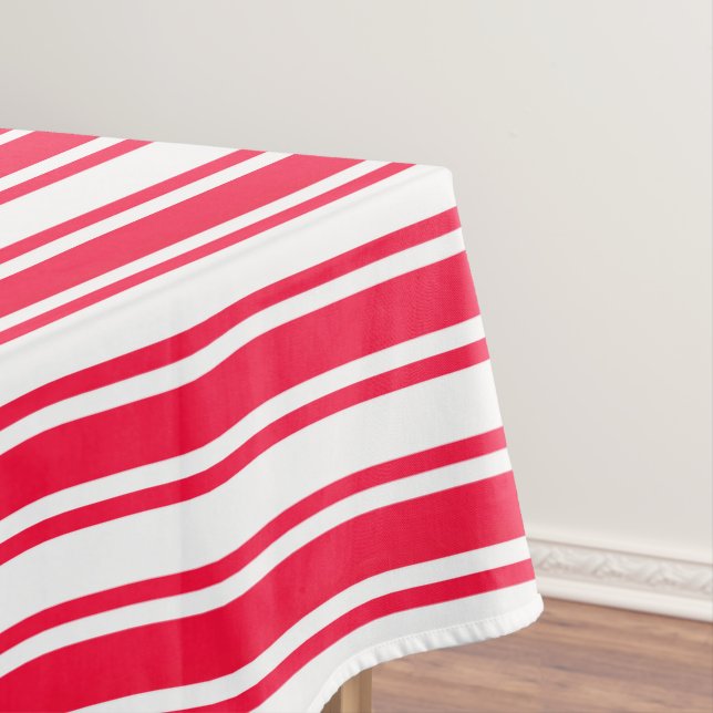 Red and white candy stripes tablecloth (In Situ)