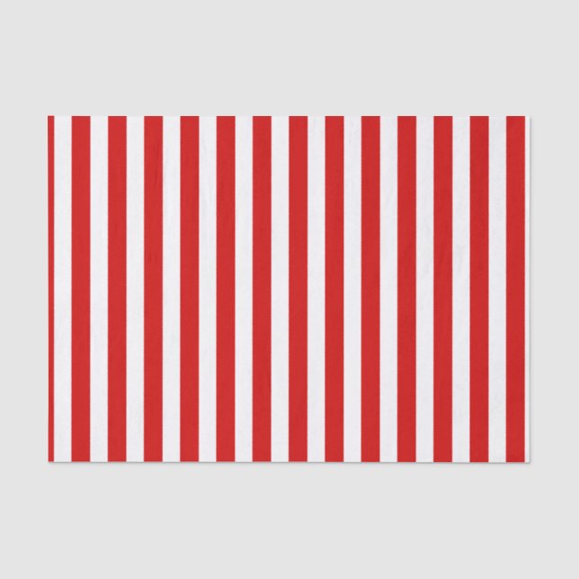 Red and white candy stripes tissue paper (Front)
