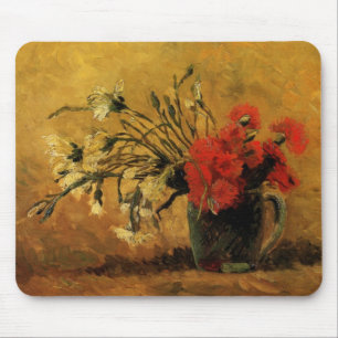 Red And White Carnations by Vincent van Gogh Mouse Mat