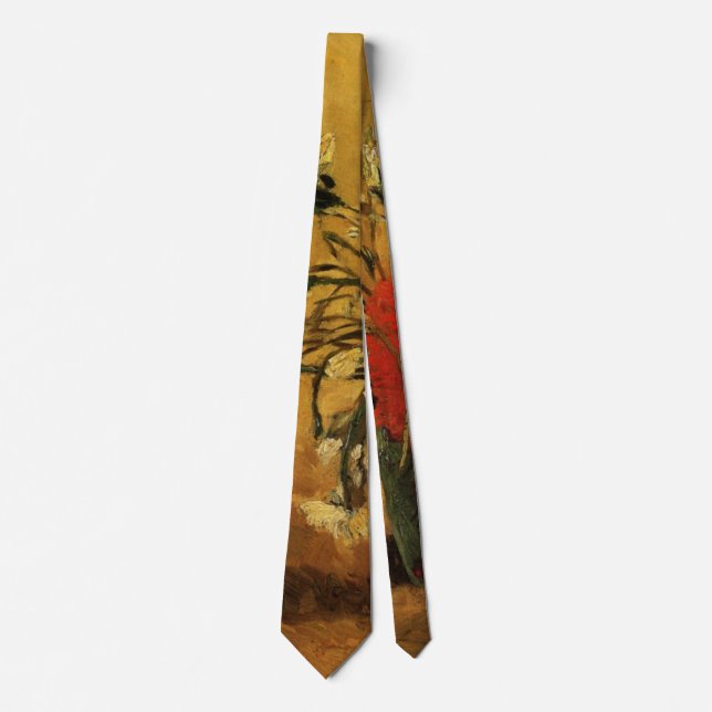 Red And White Carnations by Vincent van Gogh Tie (Front)