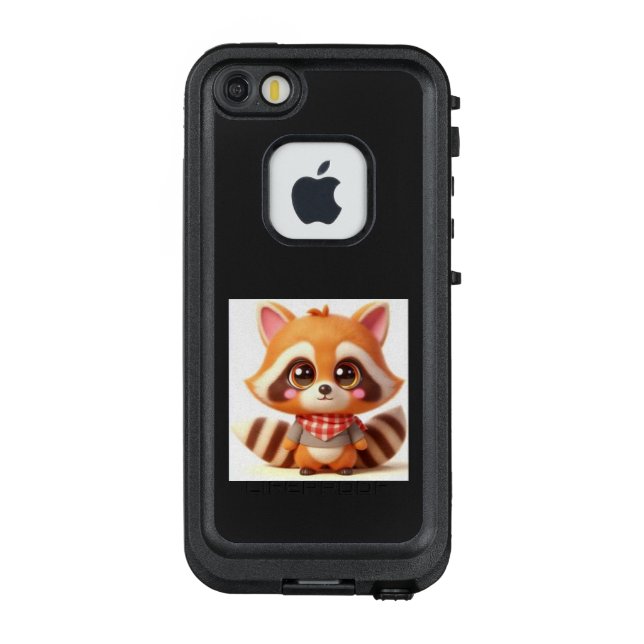 Red and white check scarf is a trademark 💛 Raccoo LifeProof iPhone Case (Back)