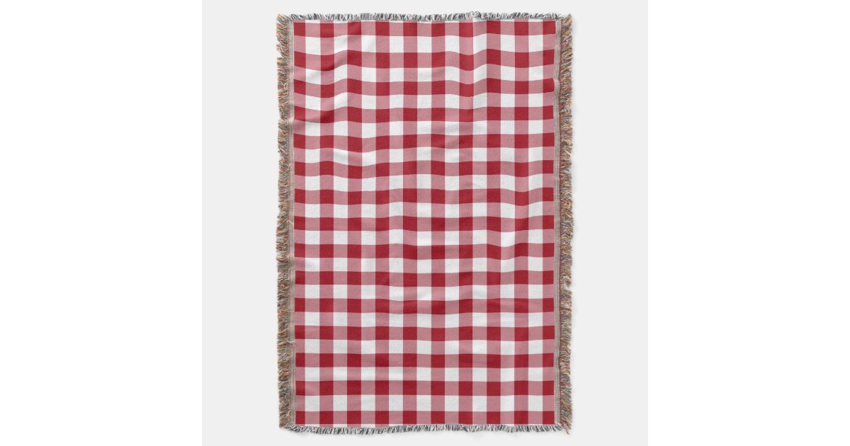 Red And White Checked Gingham Pattern Throw Blanket Zazzle