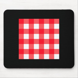 Red And White Chequerboard Grid Squares Sticker Mouse Mat