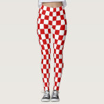 Red and White Chequerboard Leggings<br><div class="desc">This is a chequerboard pattern with red and white squares.  Cute and lively for everyday or any occasion that you like.  Also,  you may personalise or customise this design by adjusting the image sizing or add your own text,  by clicking on the "Personalise" or "Customise" button on the right.</div>