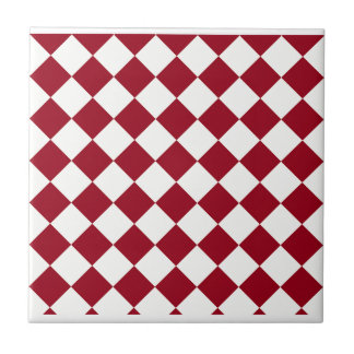 Red and White Chequered Design Tile