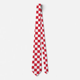 Red And White Chequered Flag Stylish Pattern Tie