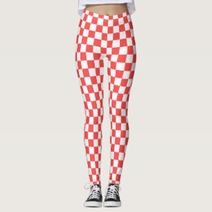 Red and White Chequered Leggings