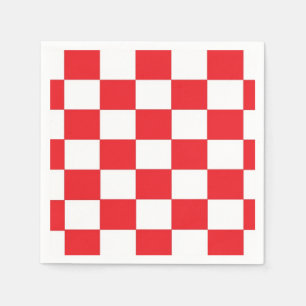 Red and White Chequered Paper Napkins