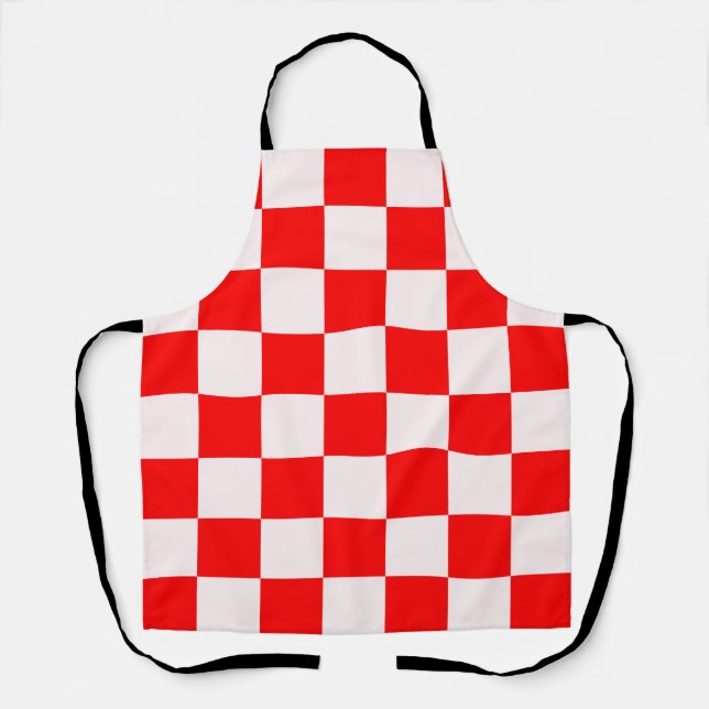 Red and White Chequered Pattern  Apron (Front)