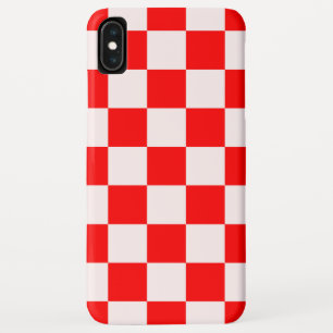 Red and White Chequered Pattern iPhone XS Max Case