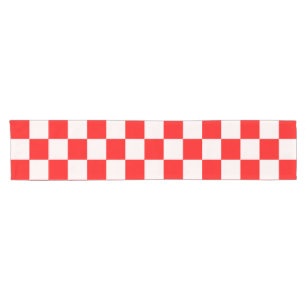 Red and White Chequered Pattern  Short Table Runner