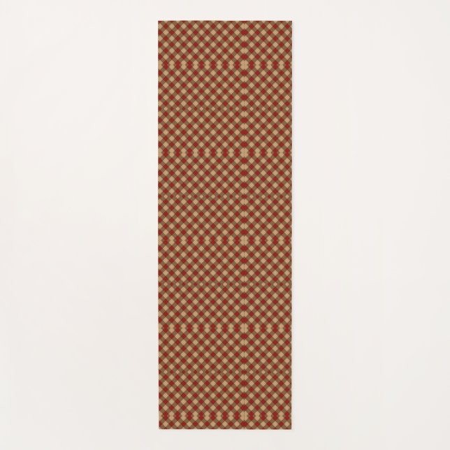 Red and white chequered patterns appear vertically yoga mat (Front)