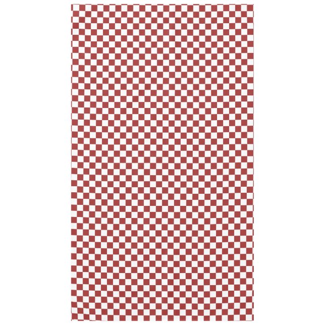 Red and White Chequered Squares Tablecloth (Front)