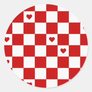 Red and white chequered Stickers & Labels