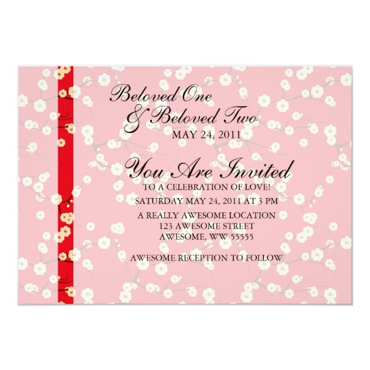 Red and White Cherry Blossoms Card