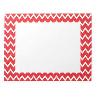 Red and White Chevron Pattern Notepad