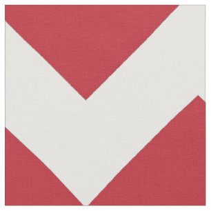 Red and White Chevron Stripe Fabric