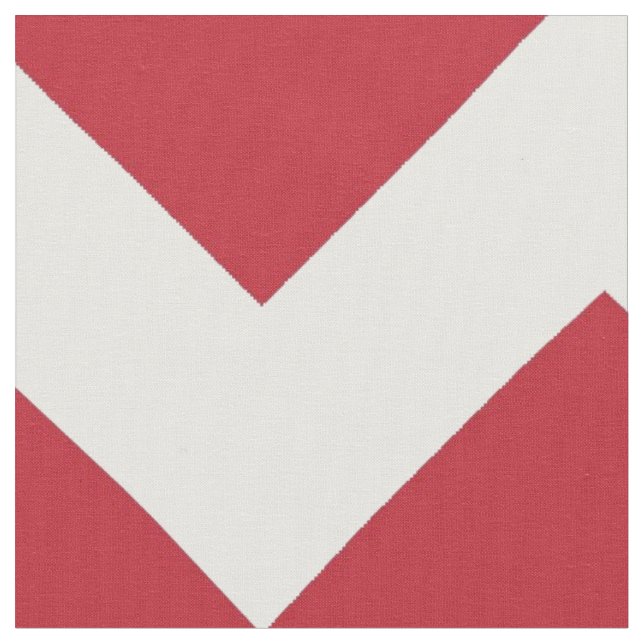 Red and White Chevron Stripe Fabric (Close Up)