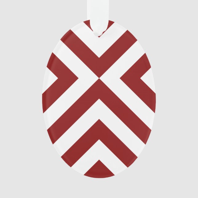 Red and White Chevrons Ornament (Front)