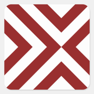 Red and White Chevrons Square Sticker
