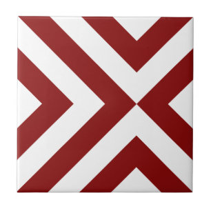 Red and White Chevrons Tile