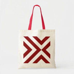 Red and White Chevrons Tote Bag