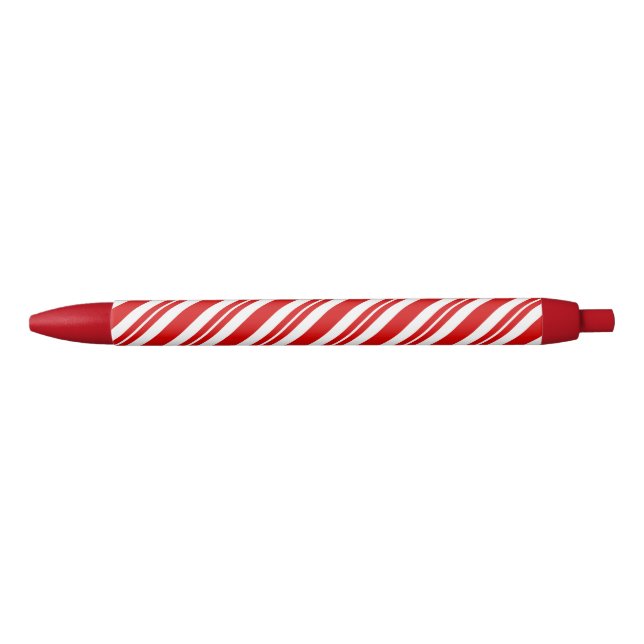 Red and white christmas candy cane striped pen (Front)
