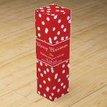 Red and White Christmas Confetti Greetings Wine Box<br><div class="desc">Red background and white confetti Christmas wine gift box.</div>