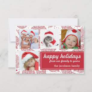 Red and White Christmas Holiday Photo Cards