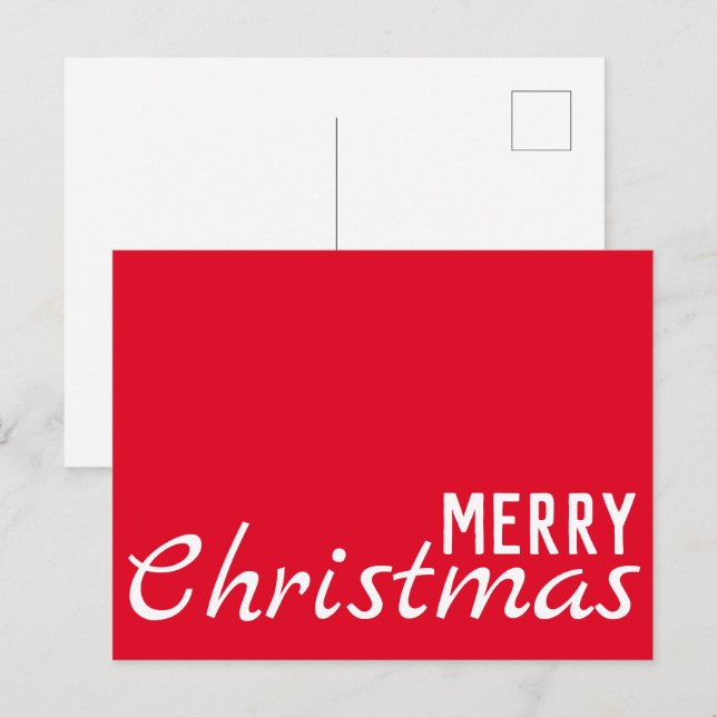 Red and white Christmas  Holiday Postcard (Front/Back)
