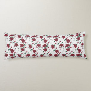 Red and White Christmas Lilies Body Cushion