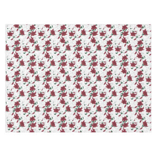 Red and White Christmas Lilies Tablecloth