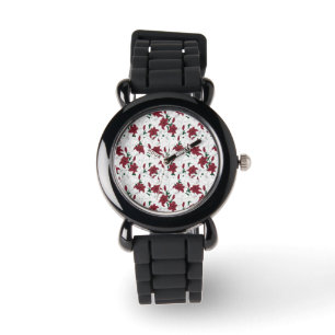 Red and White Christmas Lilies Watch
