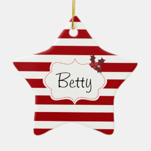 Red and White Christmas Magic Ceramic Tree Decoration